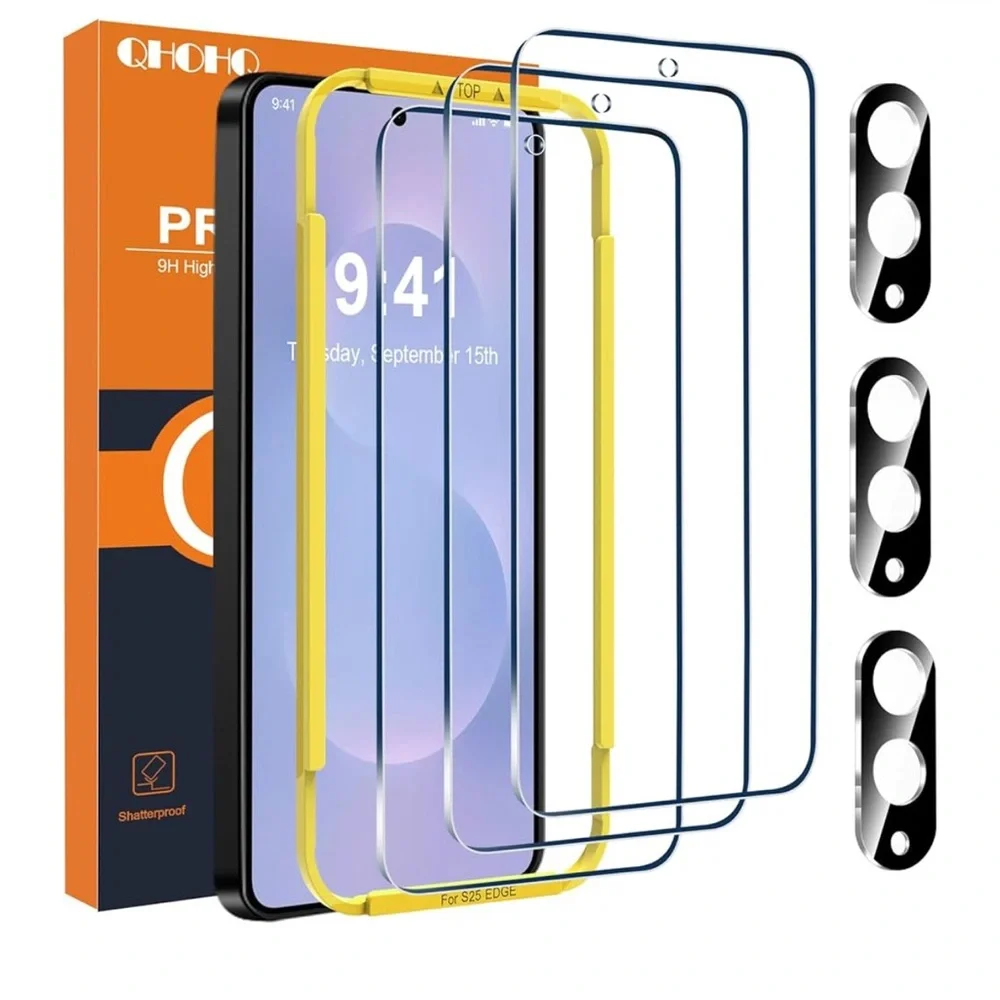 Screen Protector for Samsung Galaxy S25 Edge with Camera Lens Protector 3-pack